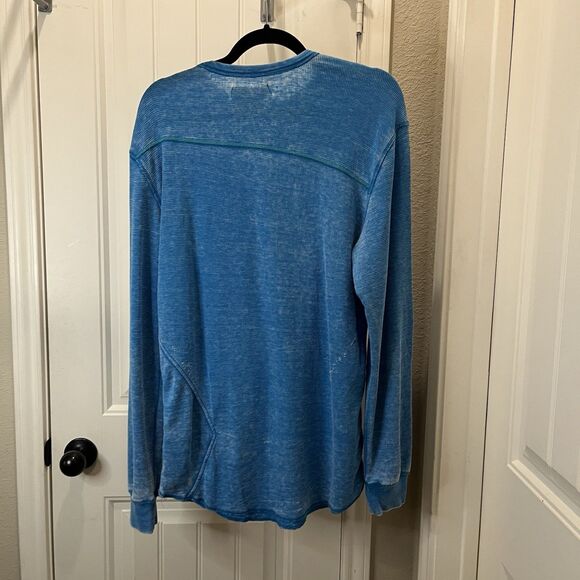 Volcom Stone Thermal Waffle Long Sleeve Shirt Mens Size M Burnout Teal - Picture 8 of 12